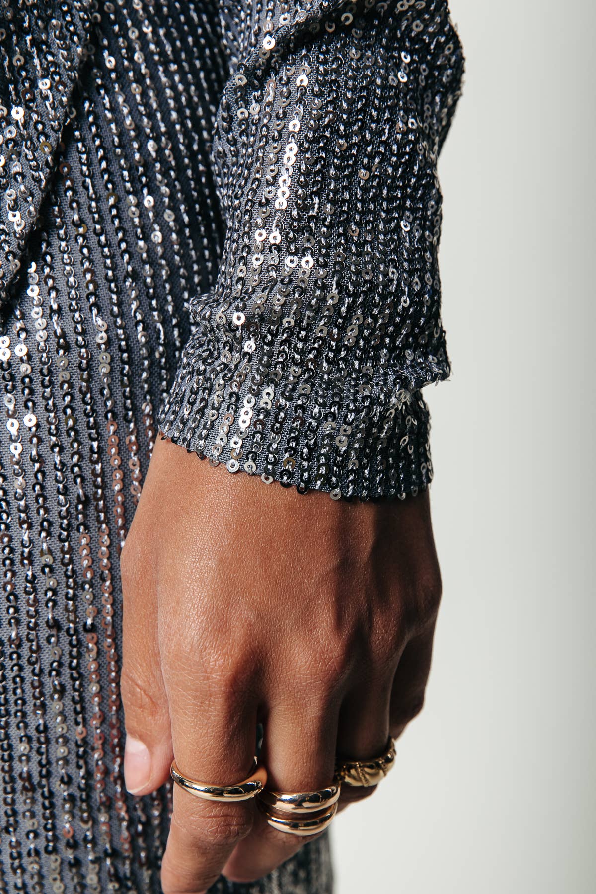 Sequins Cropped Turtleneck