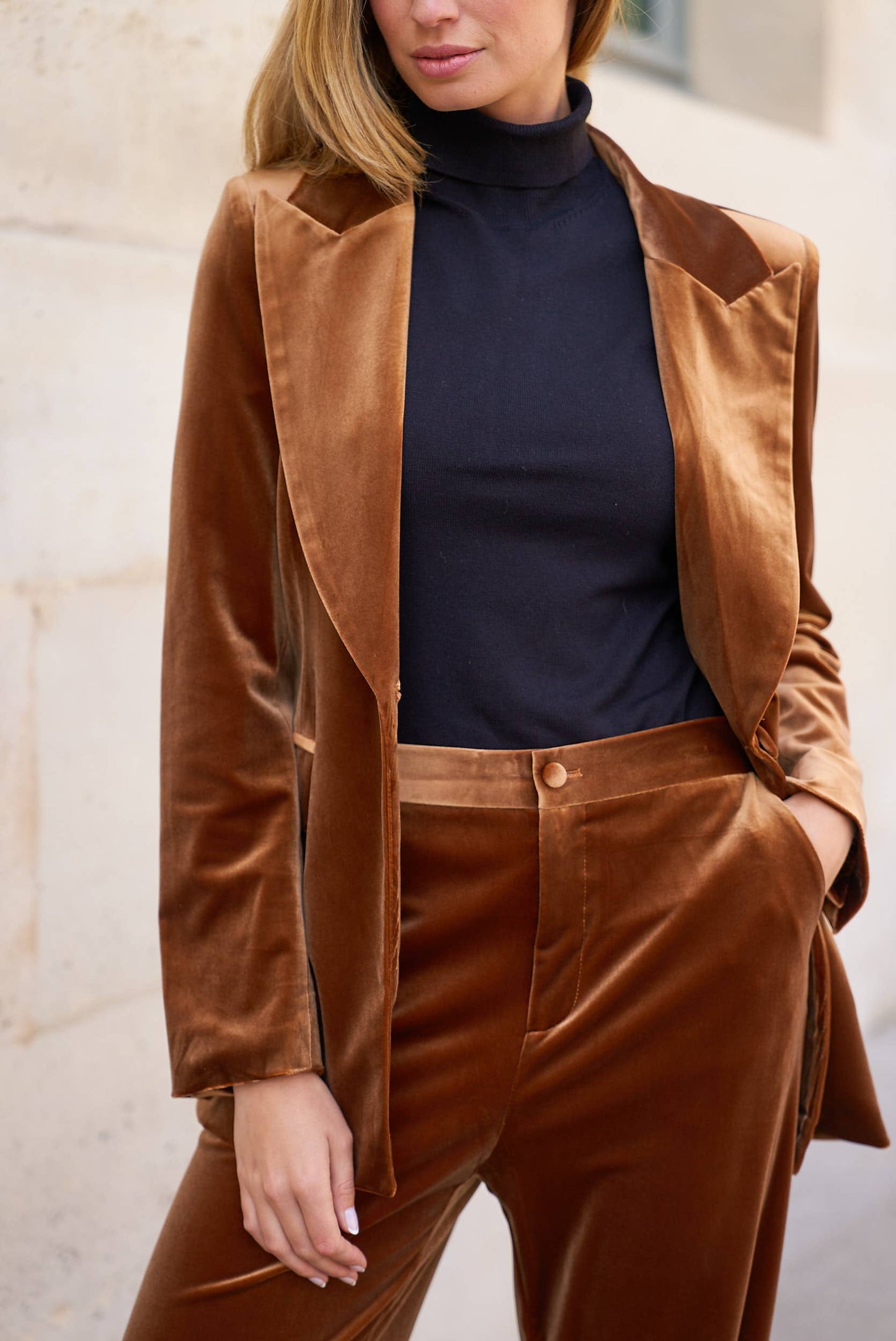 Golden Velvet Blazer