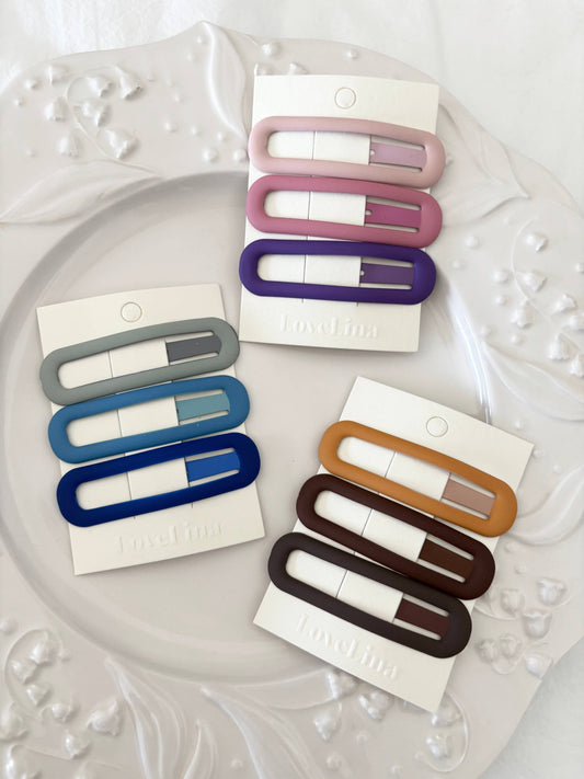 Matte Oval Hair Clip Set (DUTTO)