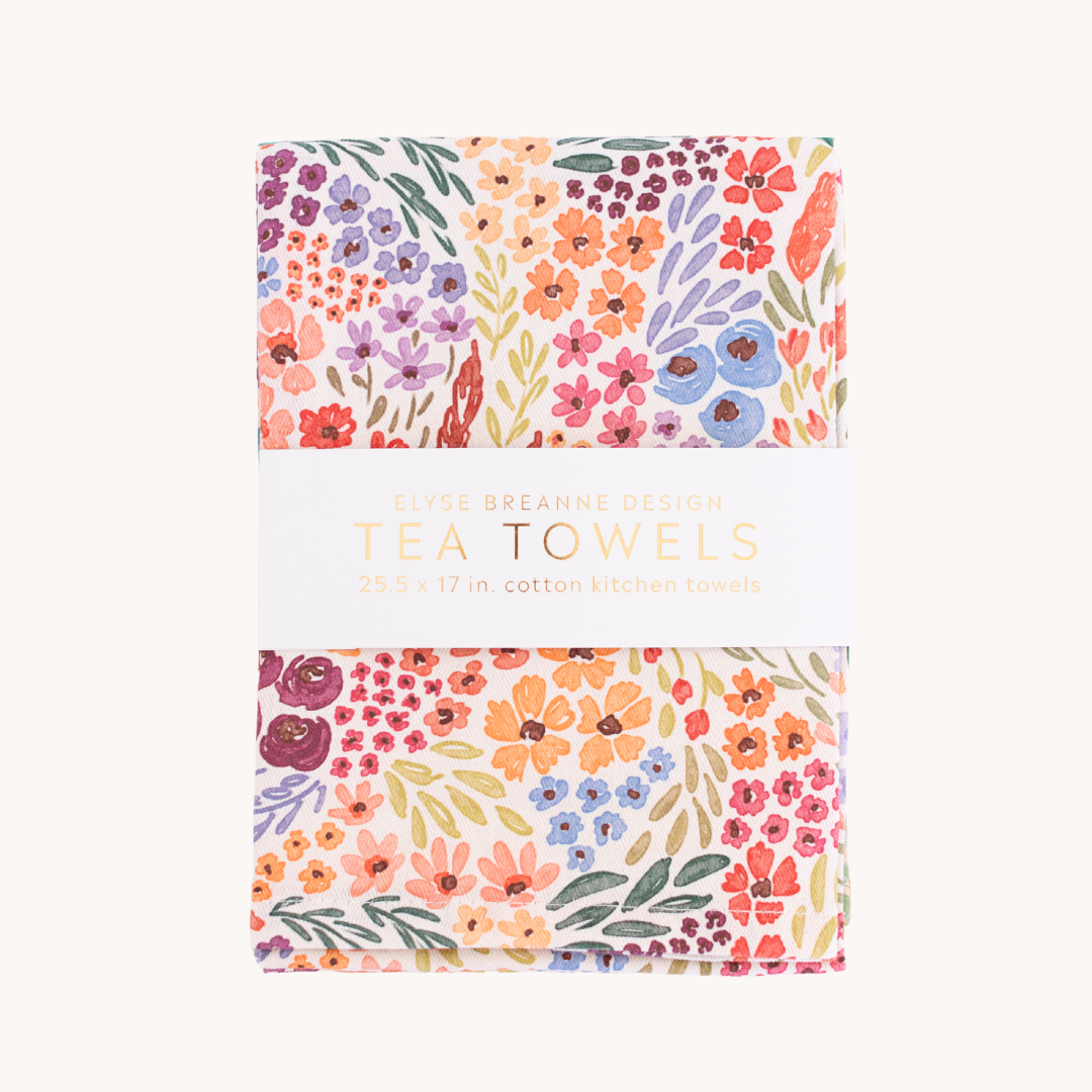 Elyse Pack of 2 Countryside Blooms Tea Towels