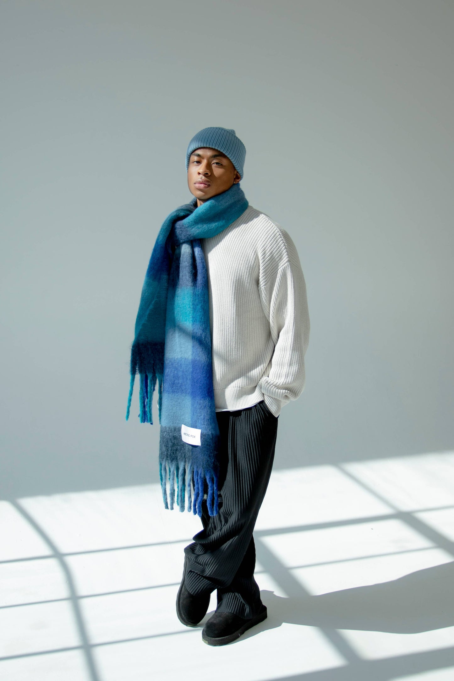 The Reykjavik Scarf - Blue Check - AW23