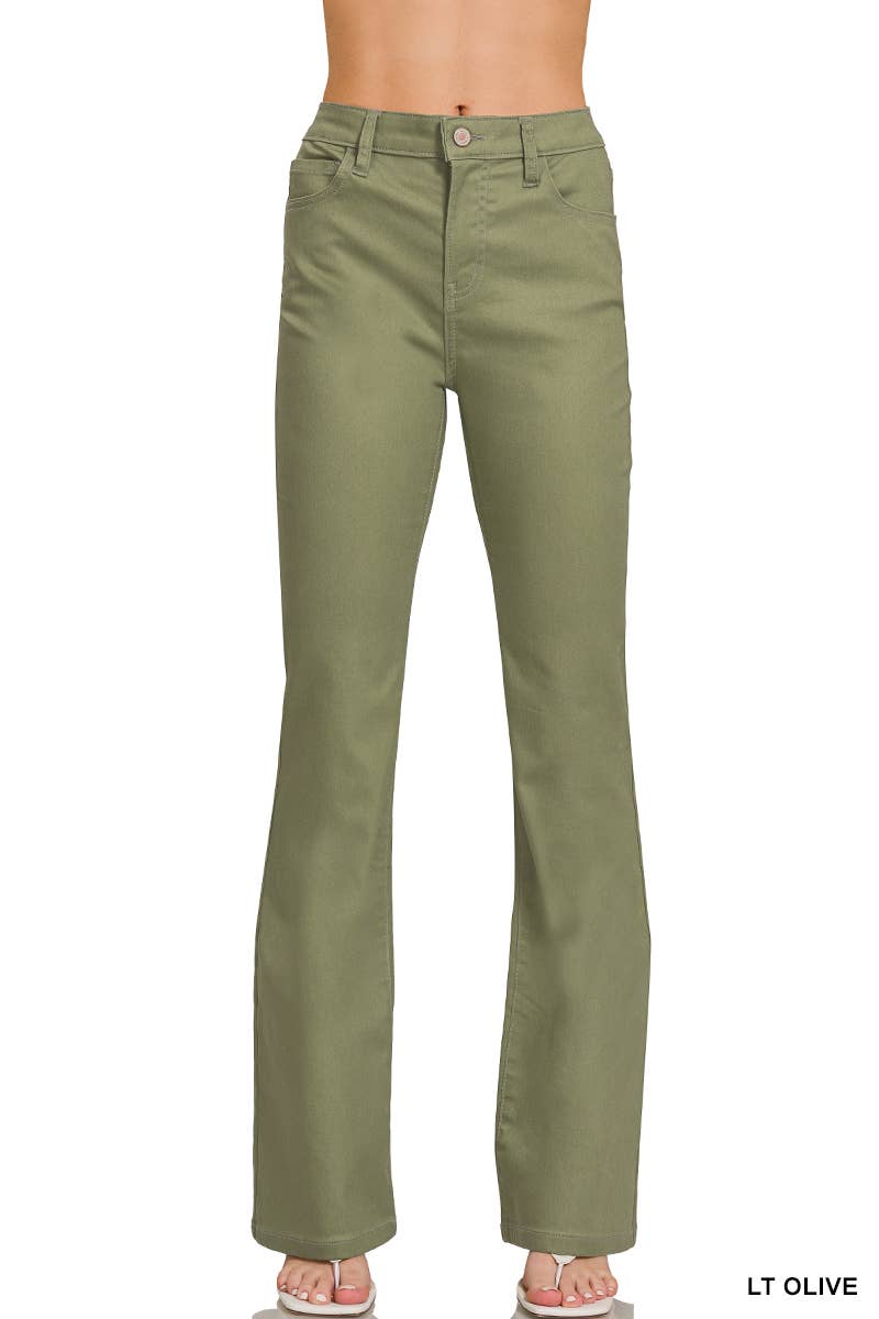 Zenana High-rise Bootcut Color Denim Pants