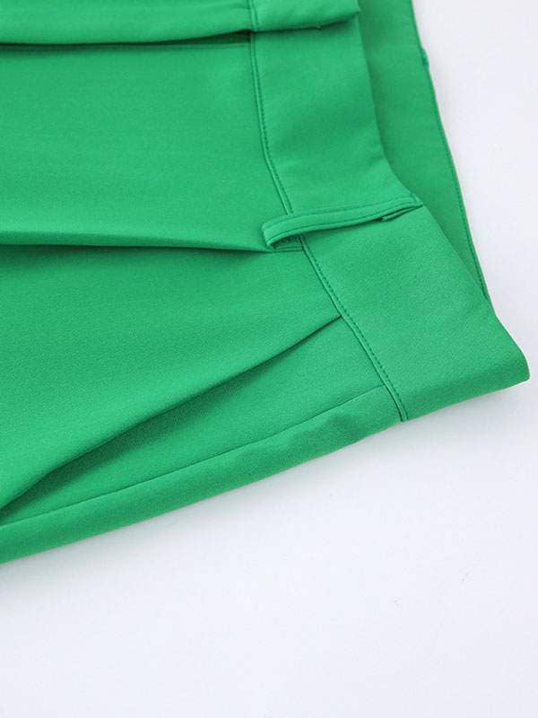 Green Noma Pants green polyester high rise waist trousers