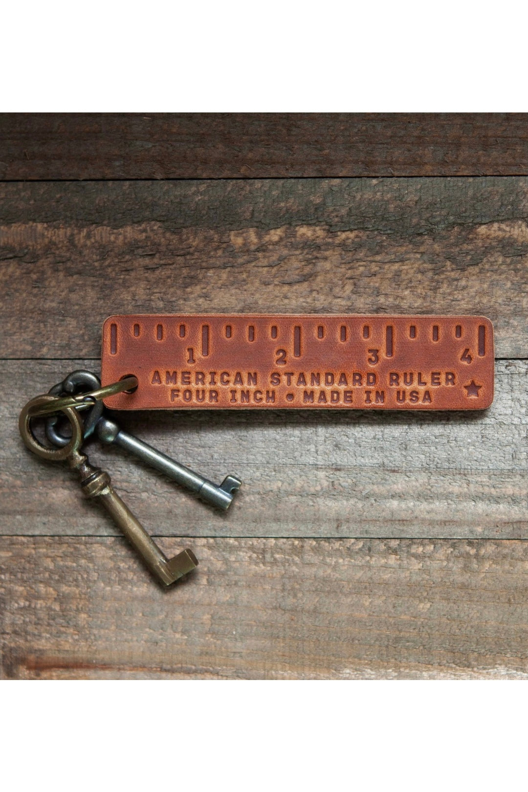 Pocket Ruler Leather Keychain