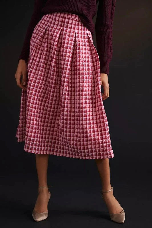 So Plaid You’re Mine Midi Skirt