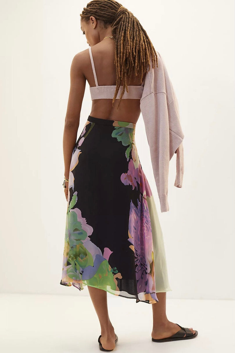 Orchid Bloom Midi Skirt