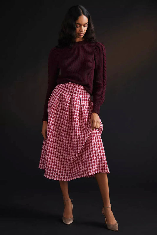 So Plaid You’re Mine Midi Skirt