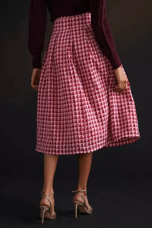 So Plaid You’re Mine Midi Skirt