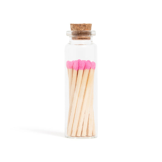 Bubblegum Pink Matches in Small Corked Vial