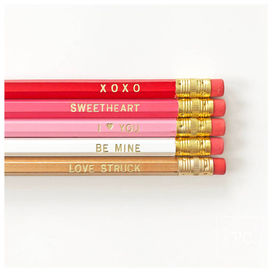 valentine's pencil set