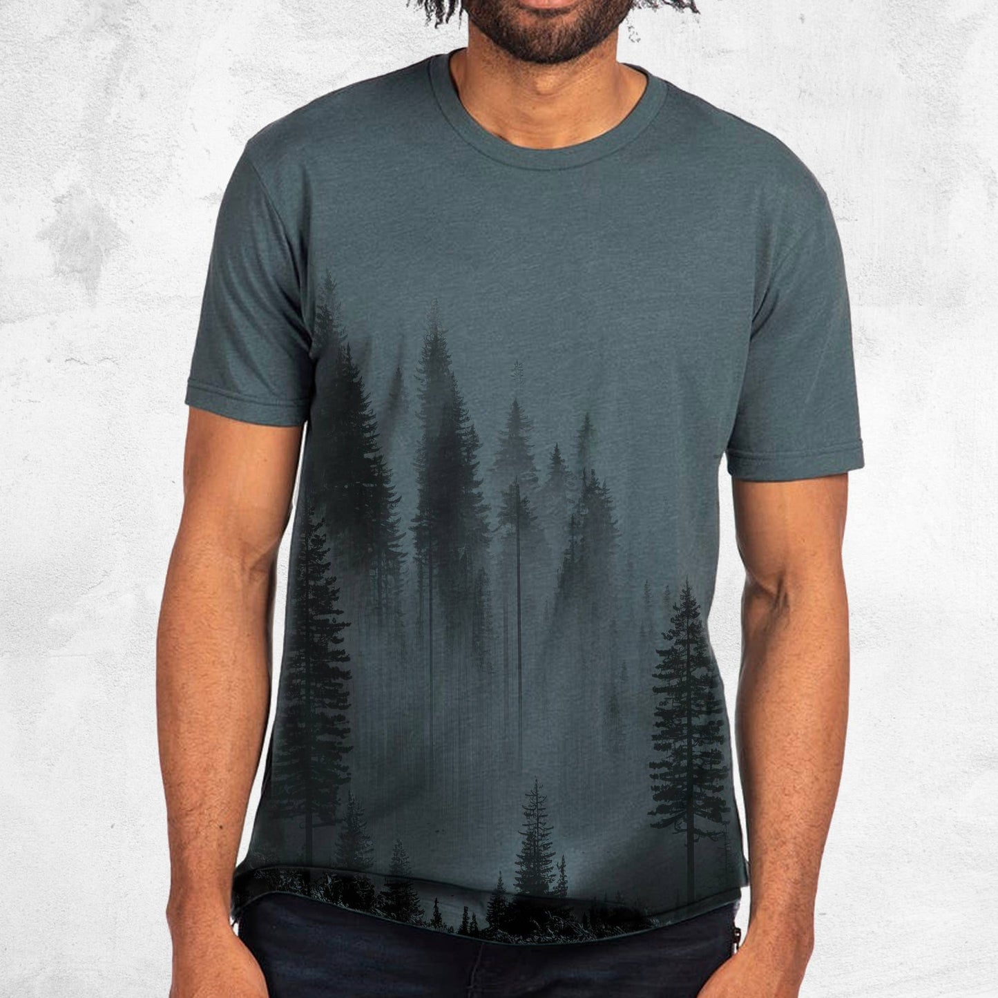 Black Lantern Watercolor Forest Men's T-Shirt