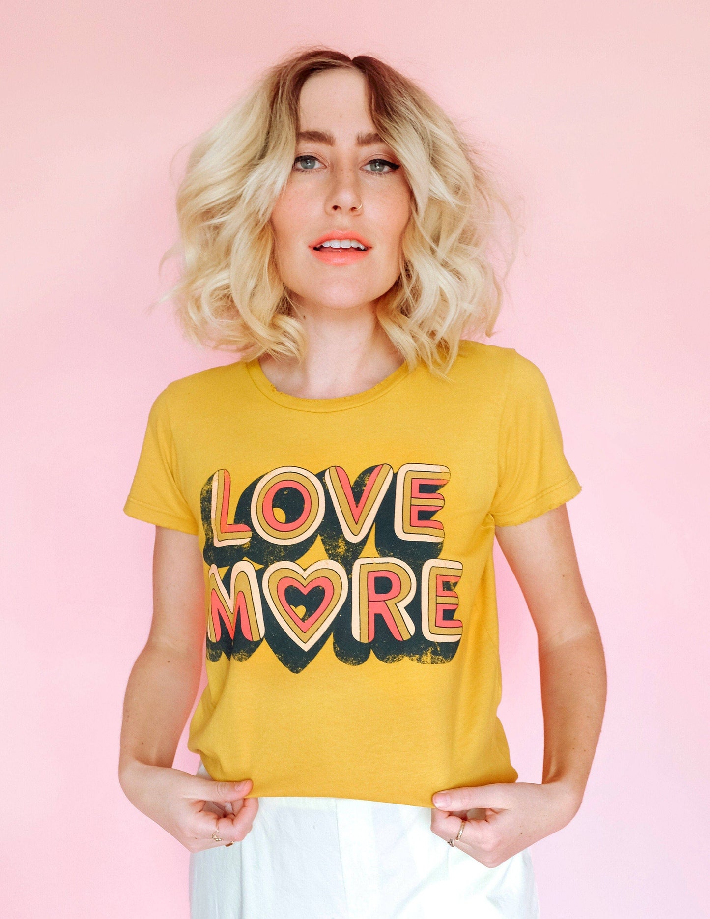 Love More Tee - Mustard