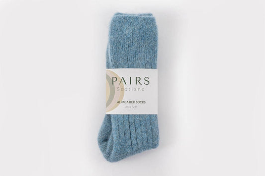 Alpaca Bed Socks: blue