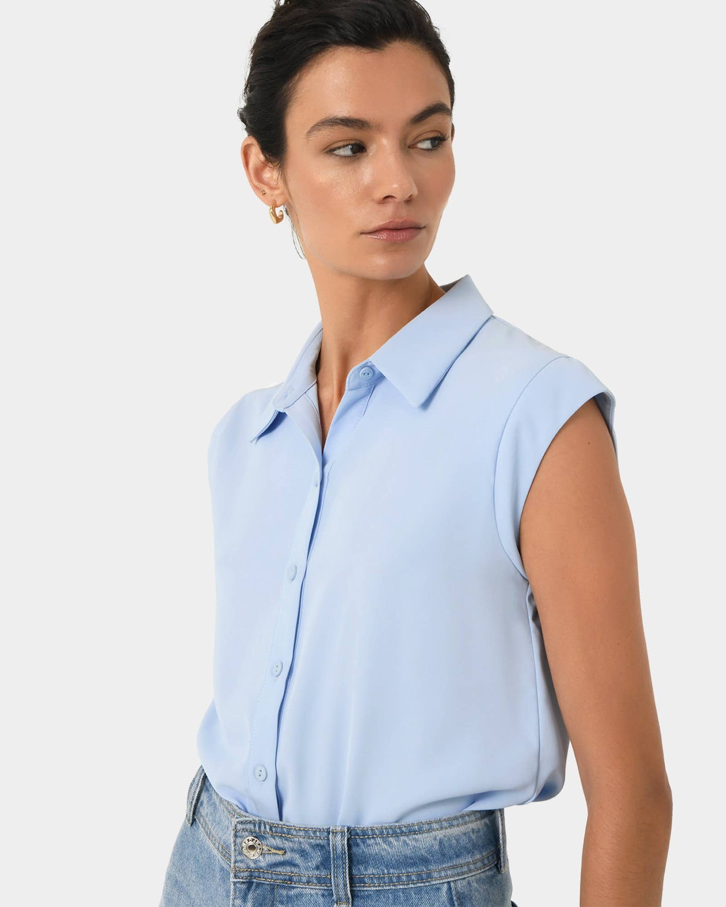 Forcast Women's Katerina Cap Sleeve Shirt