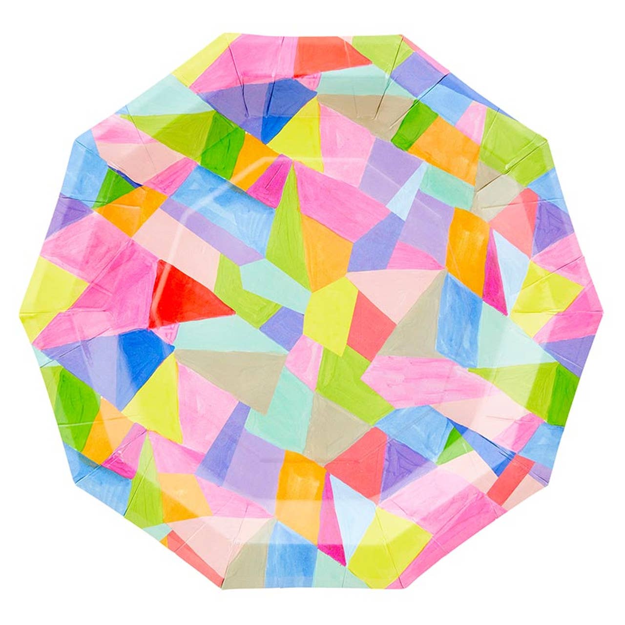 Dec Paper Plate 8ct-Geo Shapes