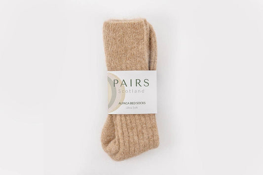 Alpaca Bed Socks: fawn