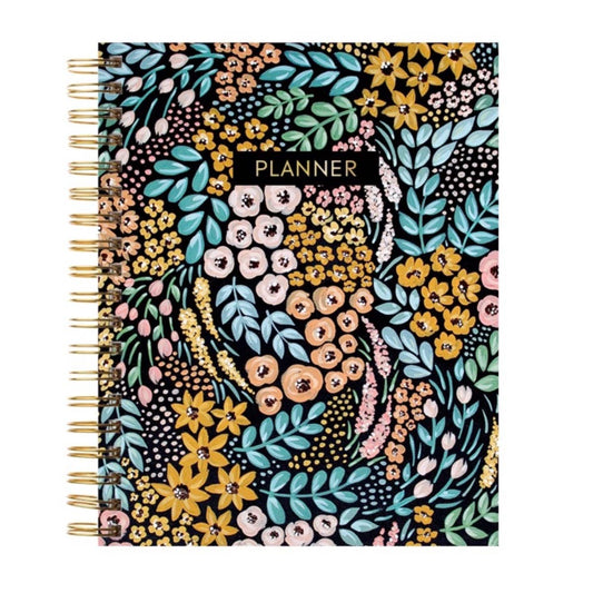 Black Floral Undated Planner