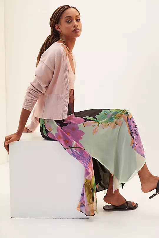 Orchid Bloom Midi Skirt