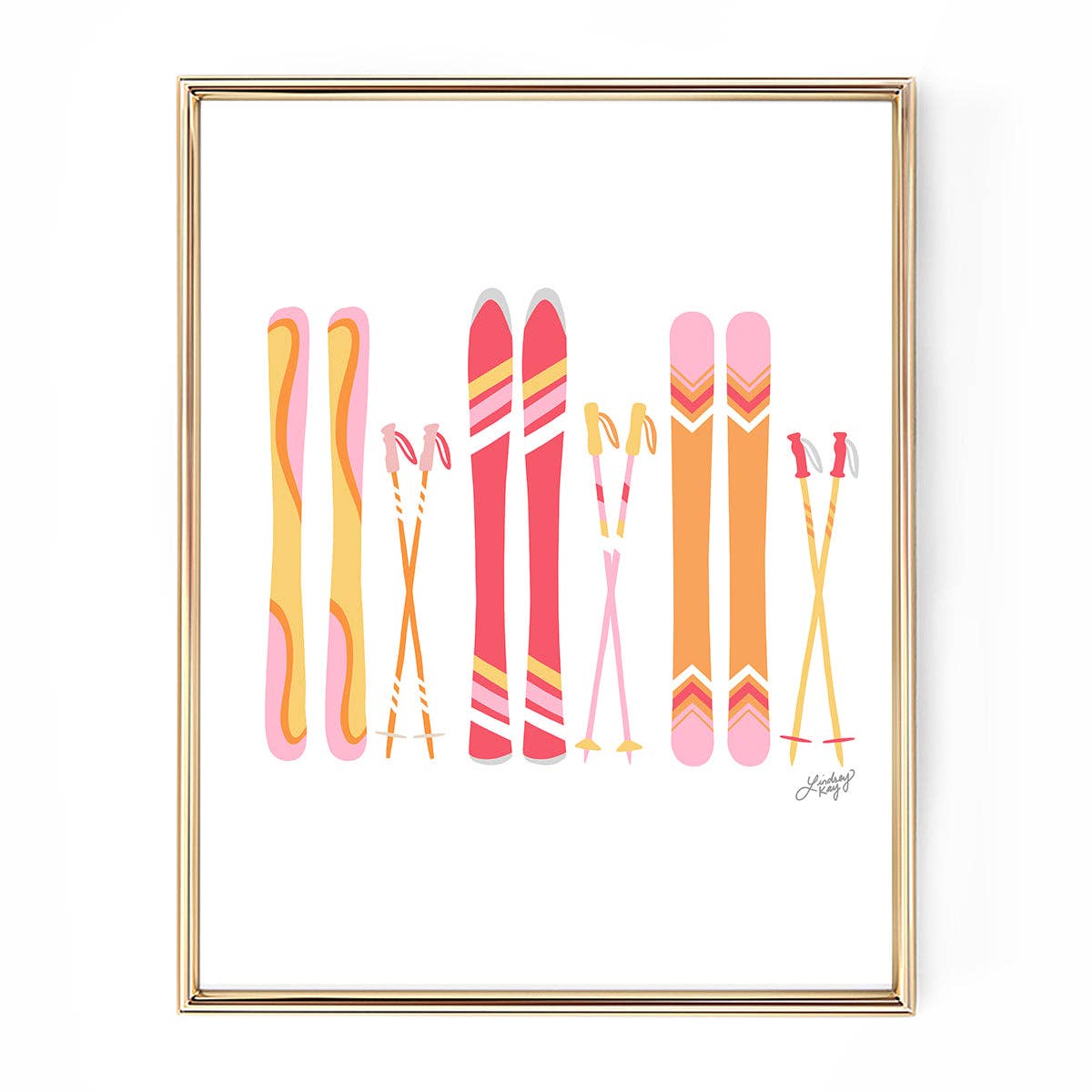 Lindsey K Co Ski's (Warm Palette) - Art Print