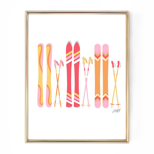 Lindsey K Co Ski's (Warm Palette) - Art Print