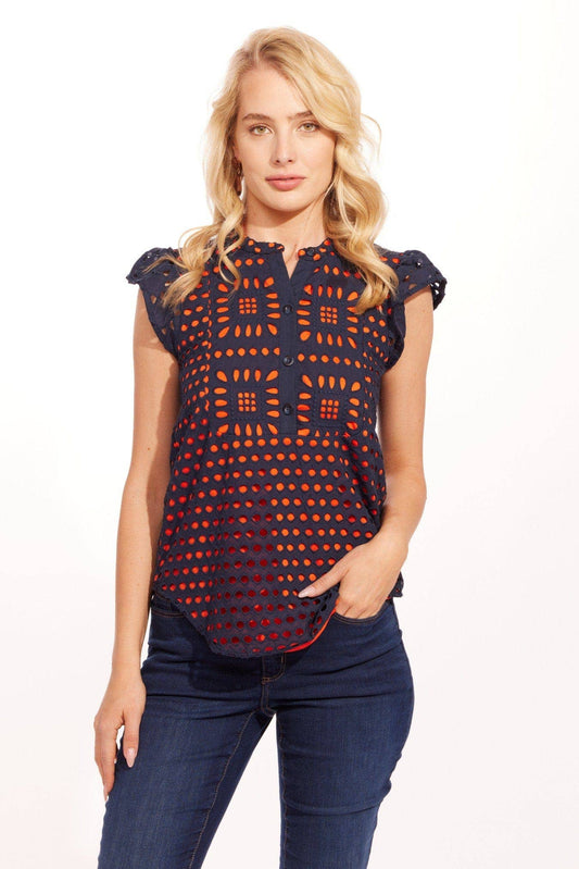 Welma Top - Grenada Eyelet