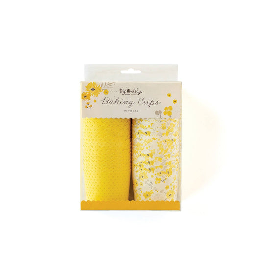 Minds Eye Yellow Floral 5 oz Food Cups (50 pcs)