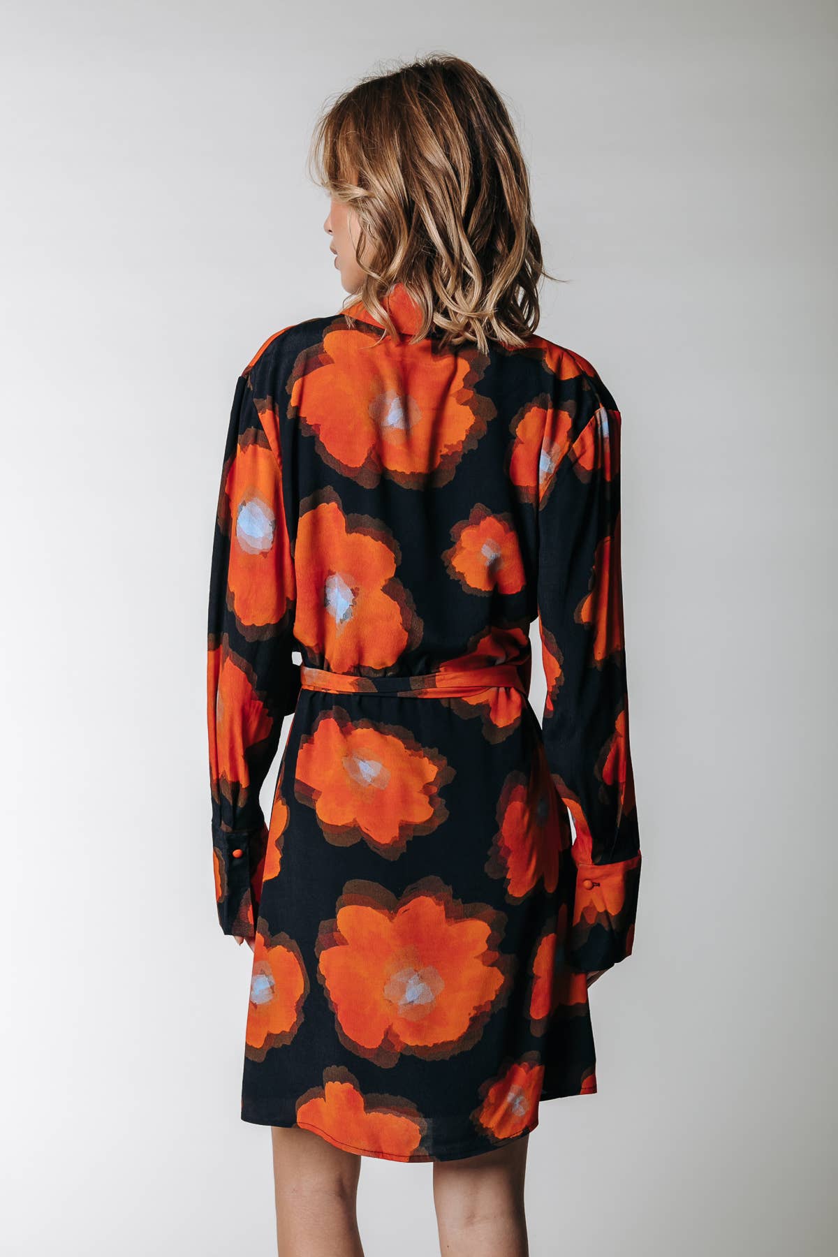 Painted Flower Mini Wrap Dress