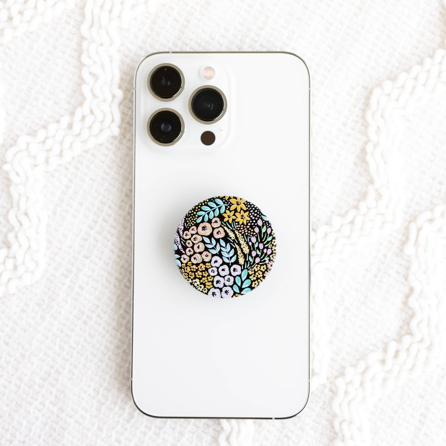 Black Floral Phone Grip