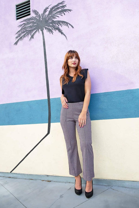 Houndstooth Flare Pants