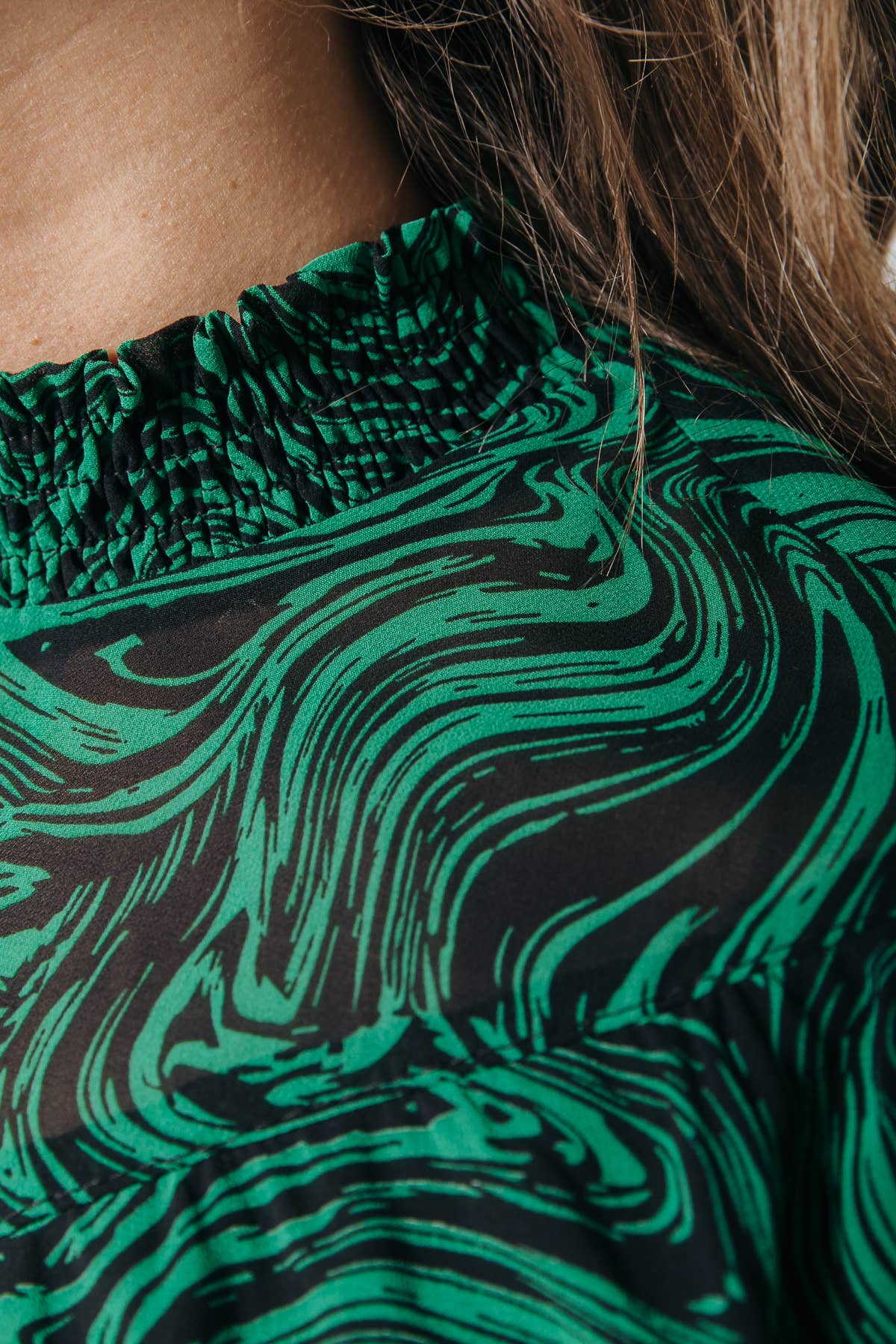 Liquid Paint Blouse: Green / XS