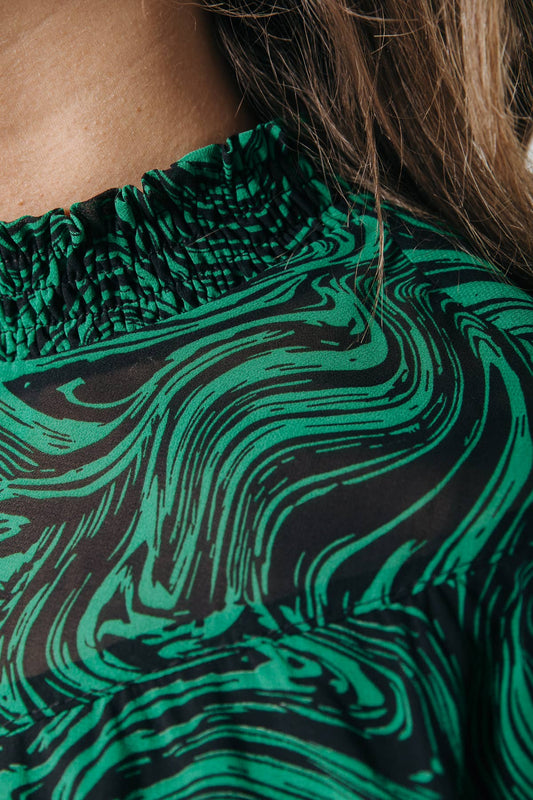 Liquid Paint Blouse: Green / XS