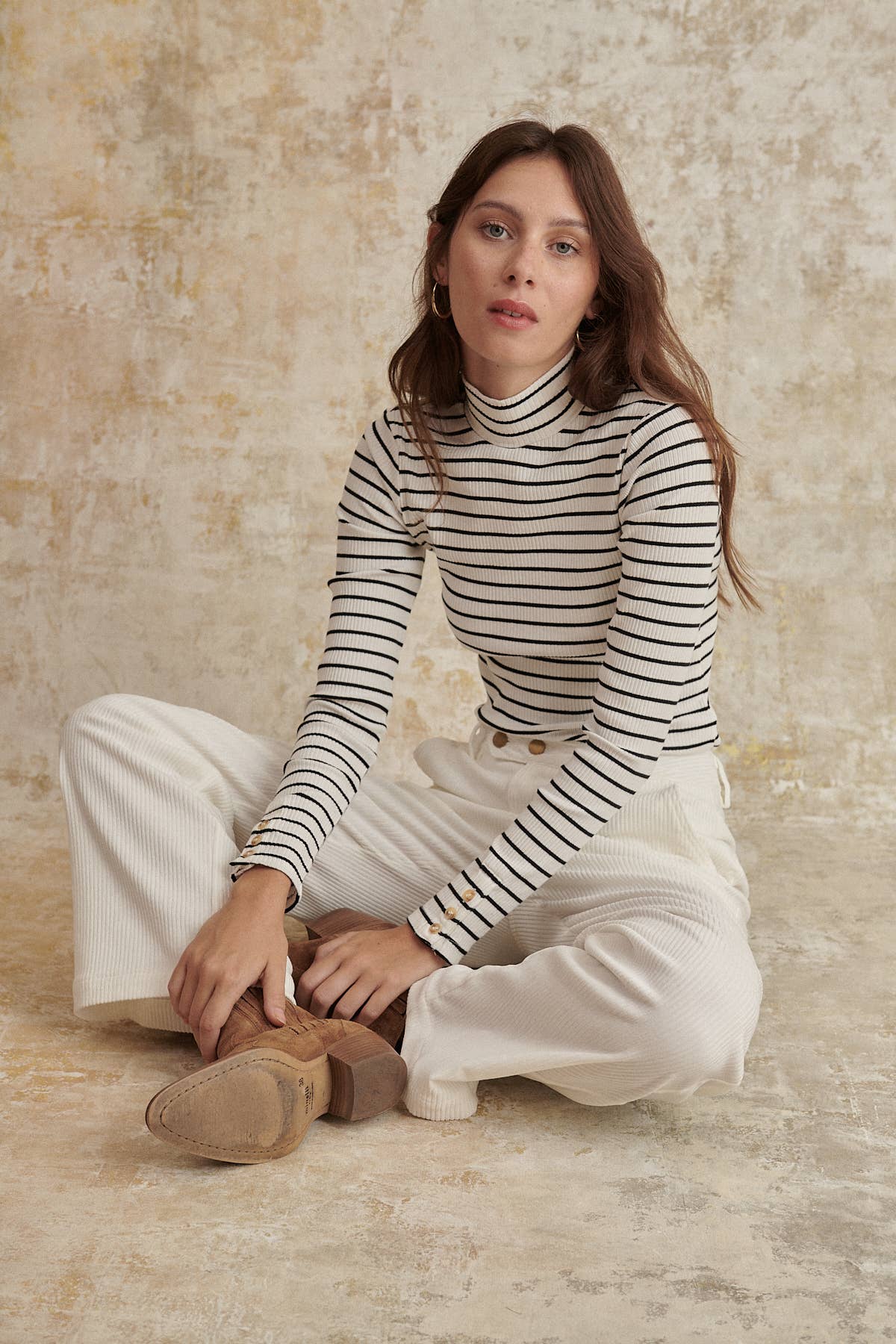 MOCK long sleeve striped t-shirt