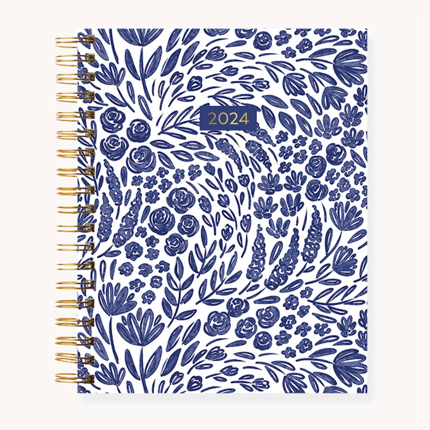 Elyse Porcelain Floral 2024 Yearly Planner, 7x9 in.