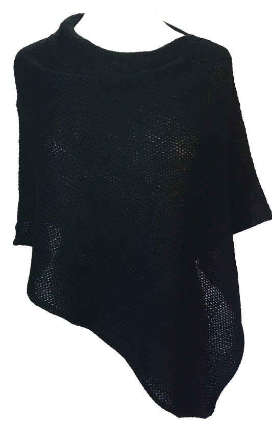 Alpaca Hand Knit Poncho Wrap:
