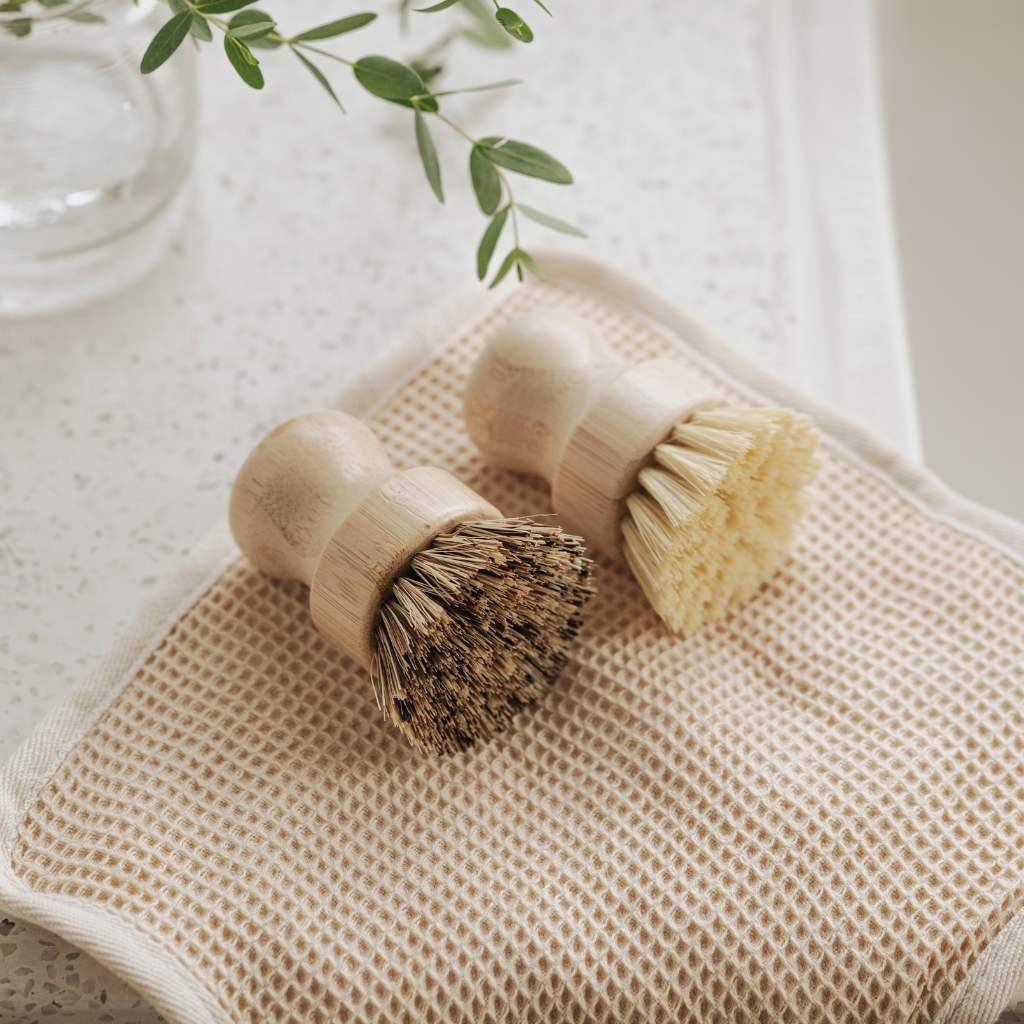 Jungle Bamboo Dish Brushes | Set of 2 Washing Up Scrubbing Brushes